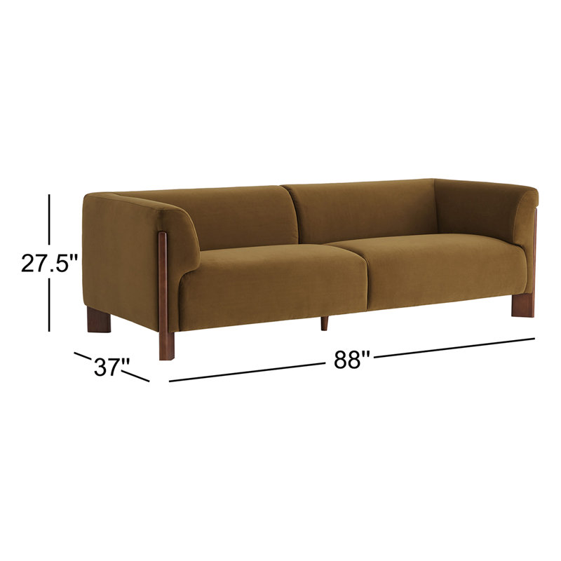 Wanetta 88'' Upholstered Sofa - Solid Wood Legs