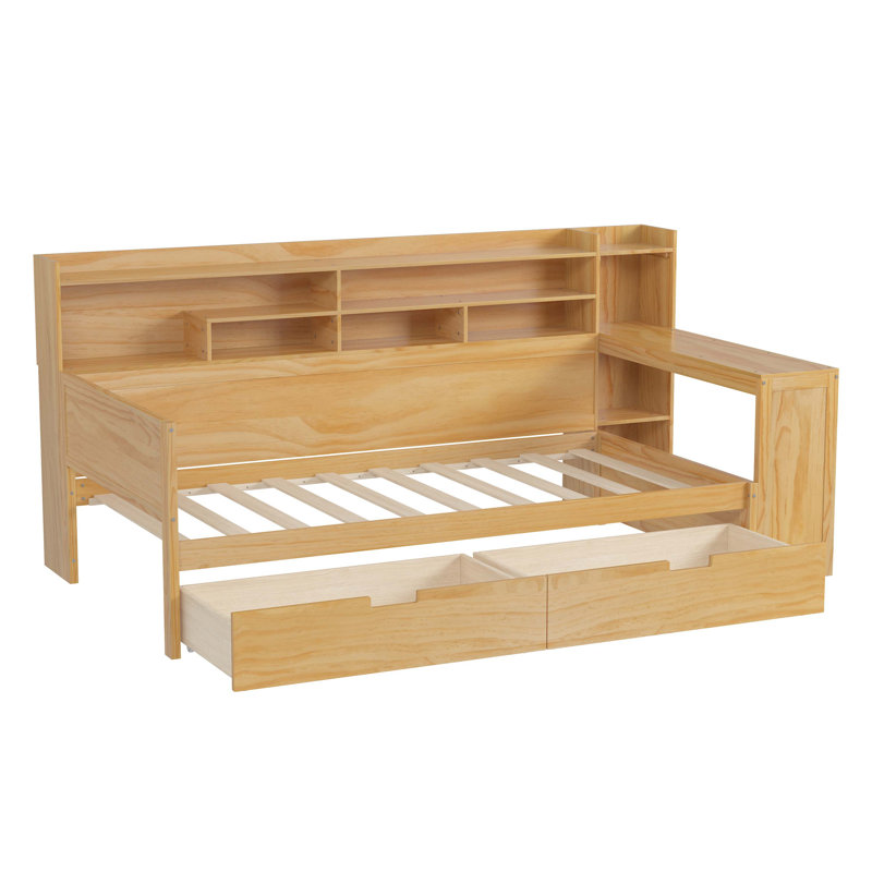 2-Drawers Storage Daybed, Full/ Double, Natural
