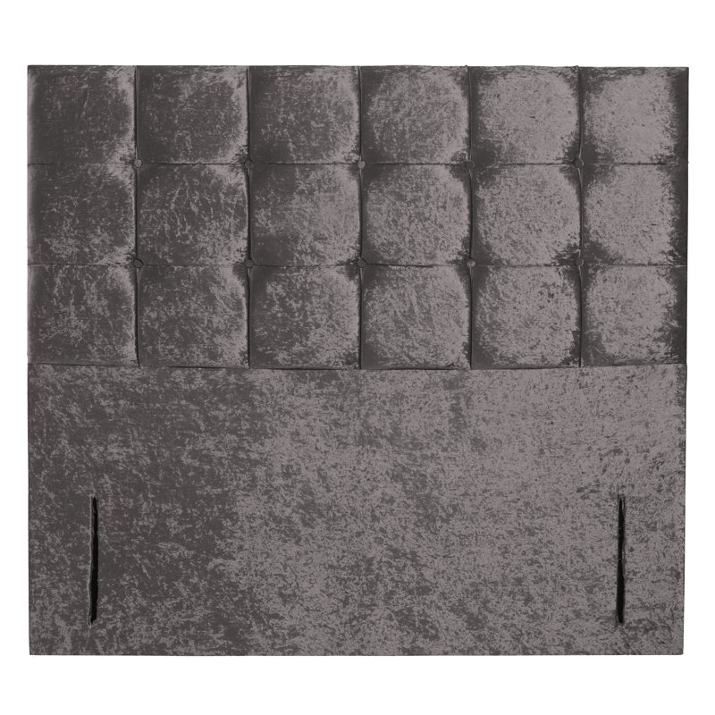Barlow Upholstered Velvet Headboard, Kingsize, Charcoal