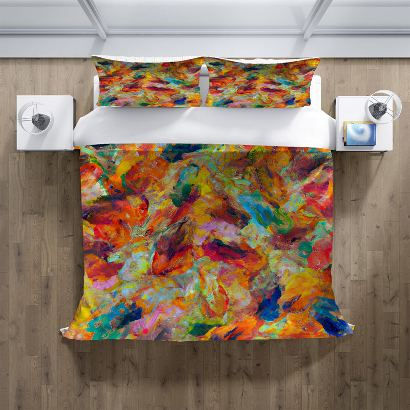 Polyester Abstract Duvet Cover, Queen Duvet Cover + 2 Queen Shams