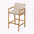 Outdoor Wood Barstool Cushion Strap Fixing Easy Cleaning