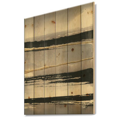 Glamorous Morning Fog III - Modern Glam Print on Natural Pine Wood
