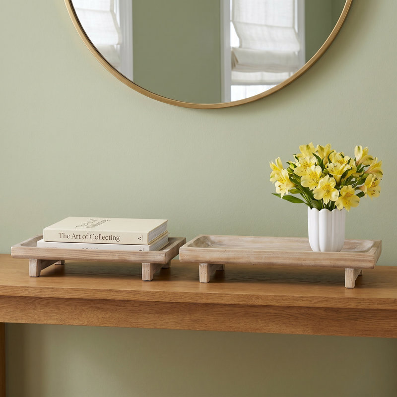 Eviana Solid Wood Tray - Set of 2