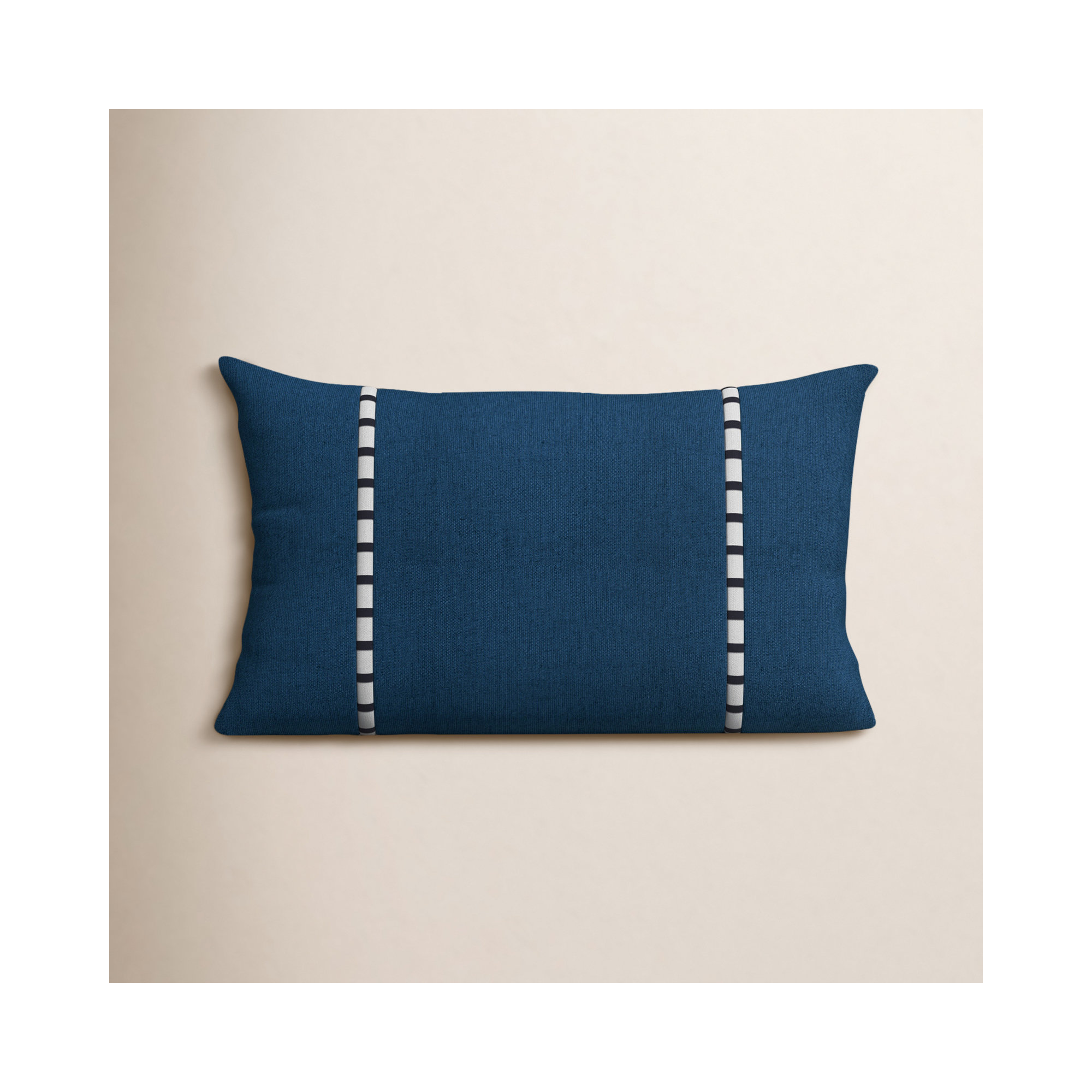 Keegan Plaid Sunbrella® Indoor/Outdoor Lumbar Throw Pillow, 12" x 18", Navy