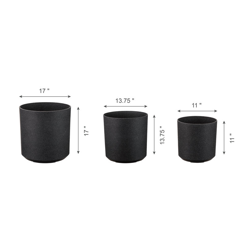 Ensemble de pots à fleurs en plastique 3 pièces Ikechi