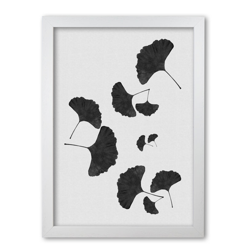 Ginkgo Leaf I - Print, 60 cm H x 42 cm W x 5 cm D, White Grain Frame