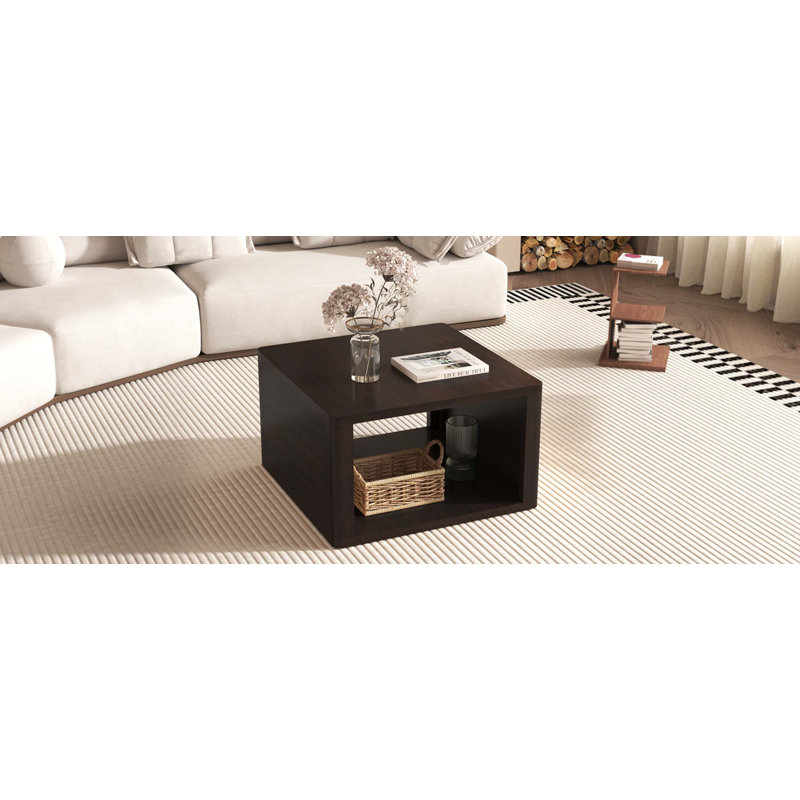 Table basse carrée, Marron foncé