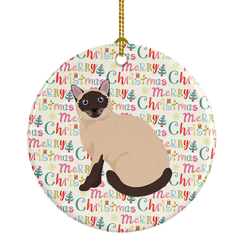 Figurine décorative de chat siamois