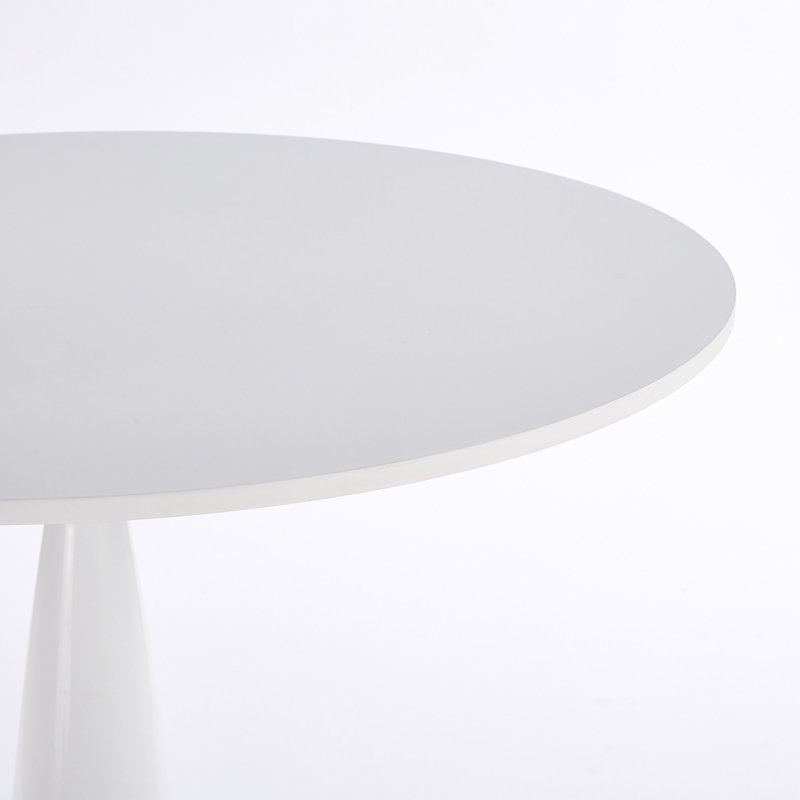 Table à piédestal 31,5 pouces de style Mid-Century moderne, table de salle à manger multifonctionnelle pour 4 à 6 personnes et grande table basse, plateau en panneau de fibres à densité moyenne blanc pour le salon, la cuisine et le bureau