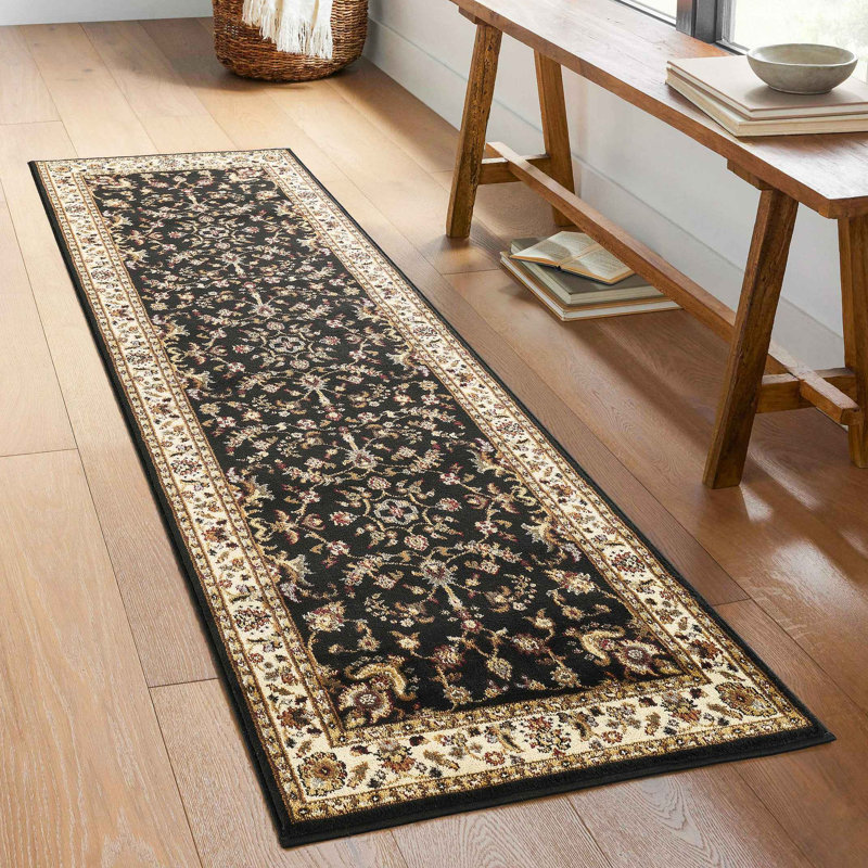 Tapis classique, Noir, Tapis de couloir 2 pi 7 po x 7 pi 3 po