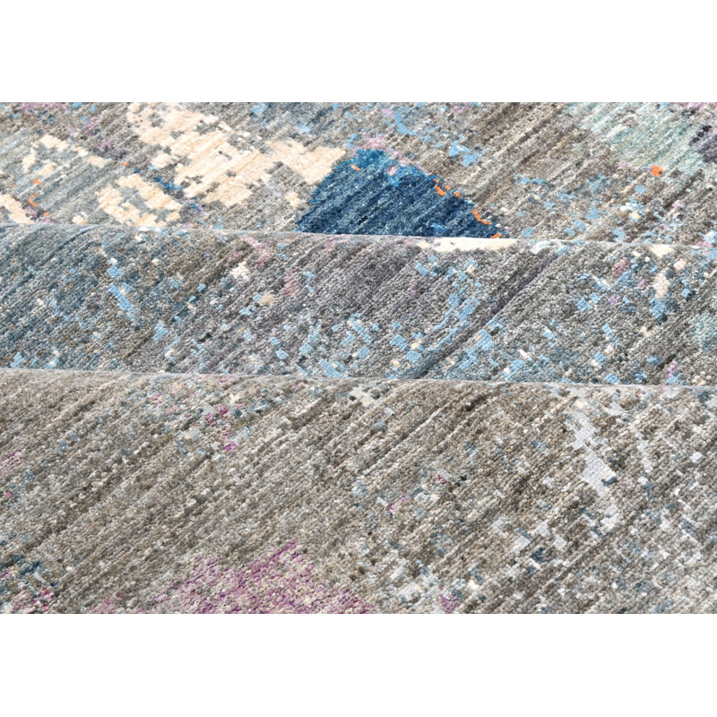 Handwoven High-Quality Purple/Blue/Gray Area Rug