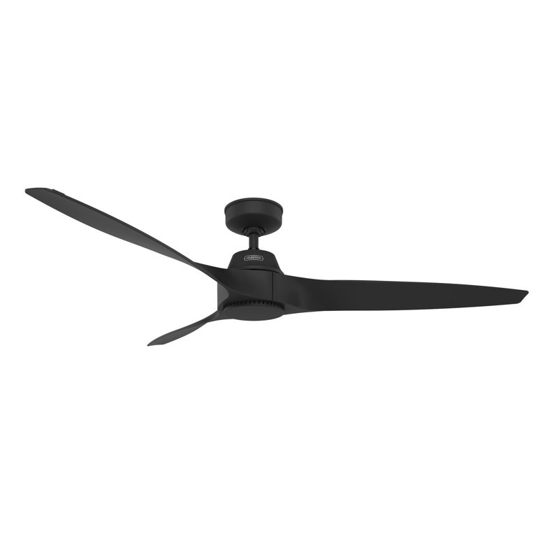 60 inch Mosley ENERGY STAR® Damp Rated Ceiling Fan and Wall Control, Black, Matte Black