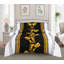 Black Trendy Printed Bedspread Floral Design Quilted with Pillow Shams-113665294