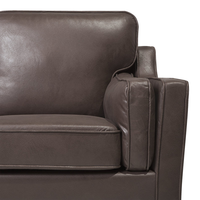 Forsyth Faux Leather Loveseat, Brown, 3 Seat