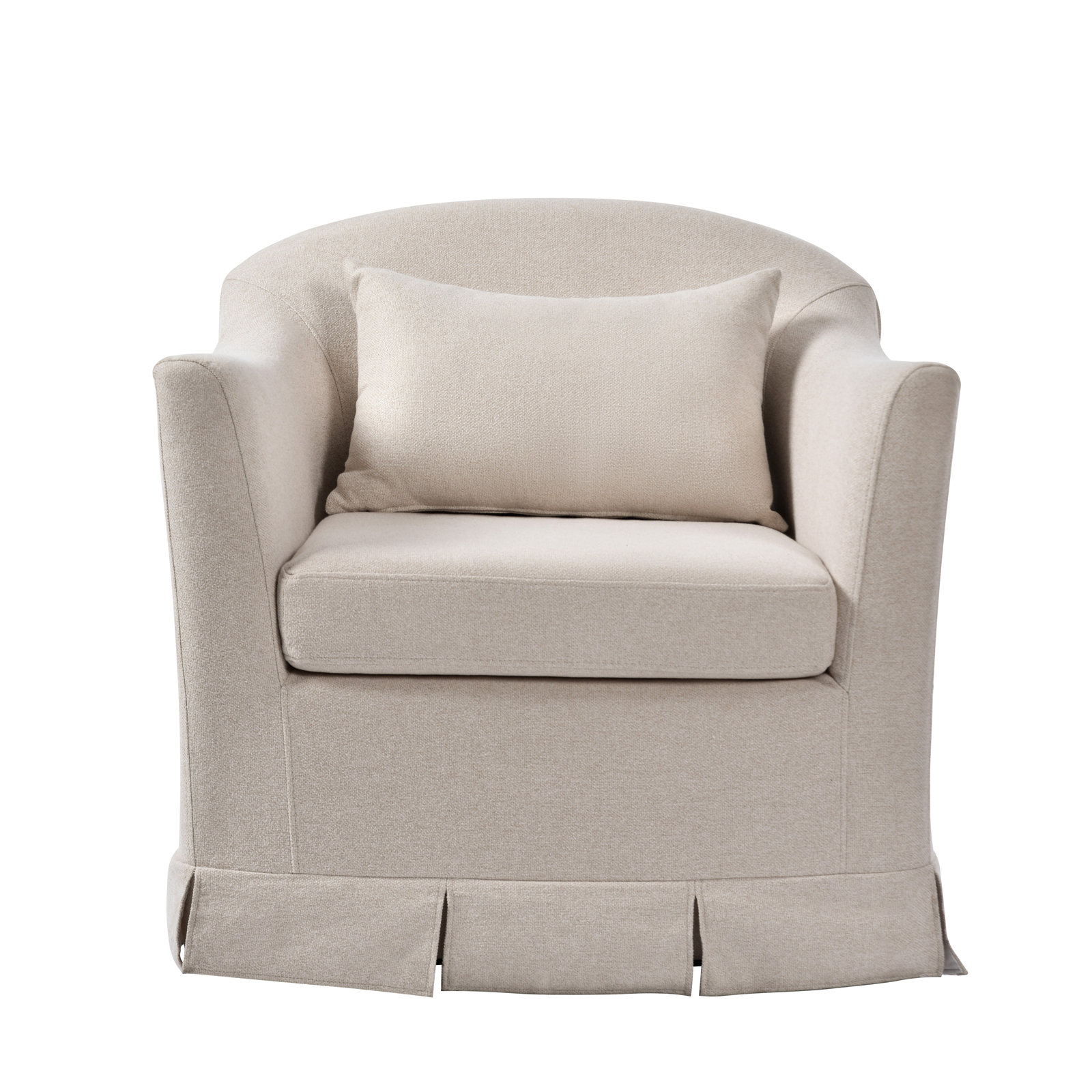 Patricia Modern Farmhouse Slipcovered Swivel Armchair, Linen Polyester