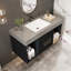 Meuble-lavabo flottant contemporain simple 39,4 po avec comptoir en faux marbre, lavabo en céramique et 2 tiroirs en bois massif multicouches-812986571-812986583-812986570