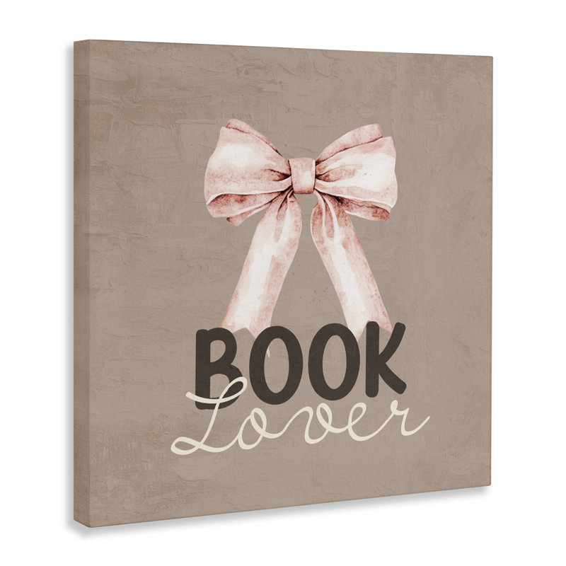 «Book Lover with Bow Canvas», conception de Kim Allen, H 17 po x l 17 po