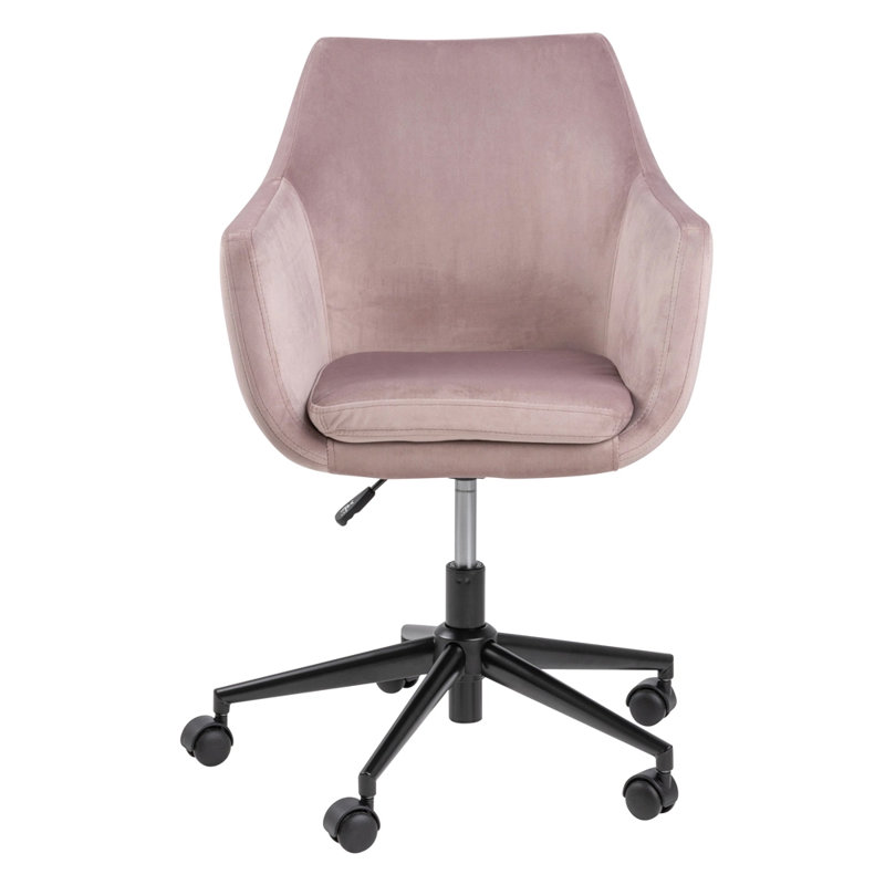 Ritenour Velvet Office Chair, Pastel Pink