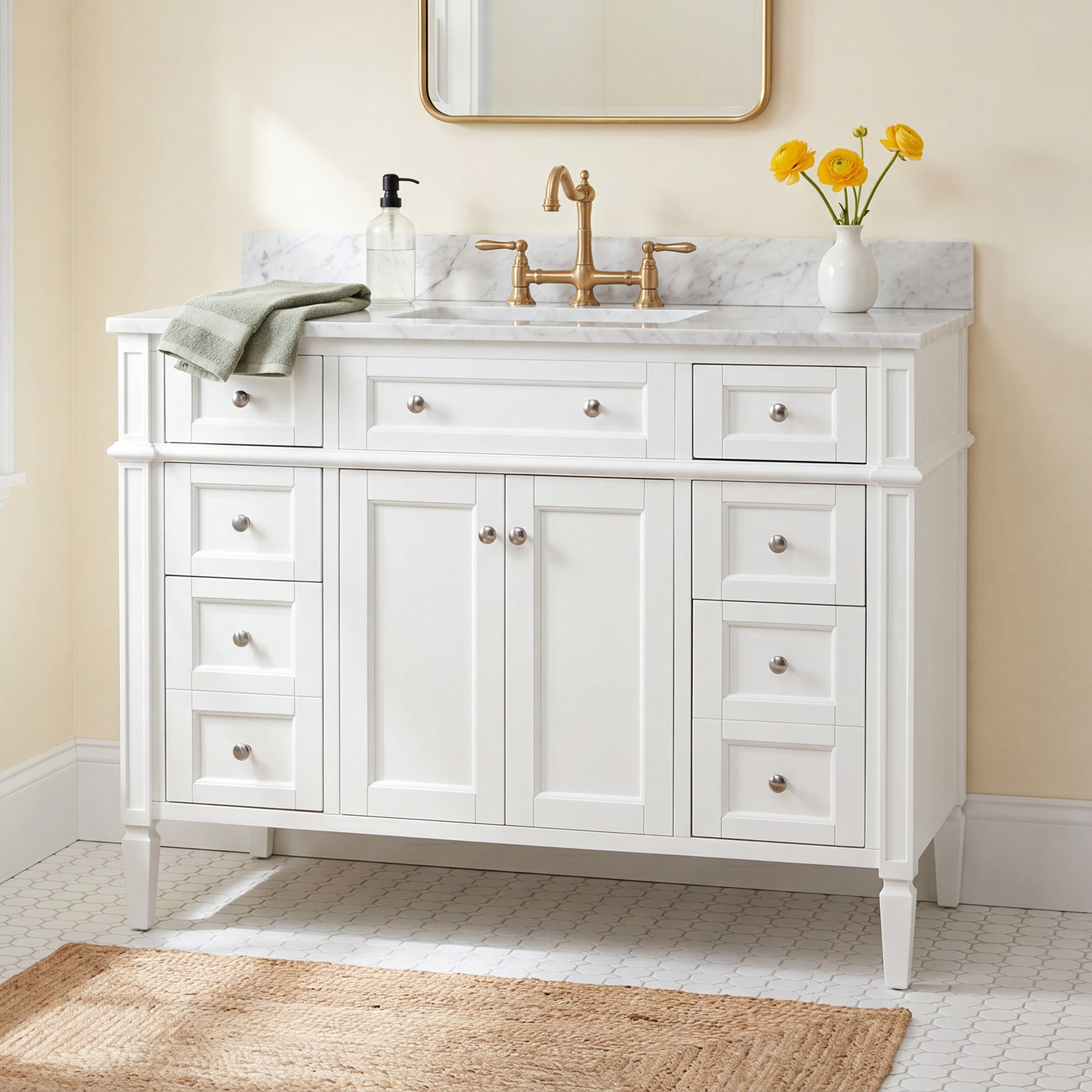 48'' Single Bathroom Vanity, White