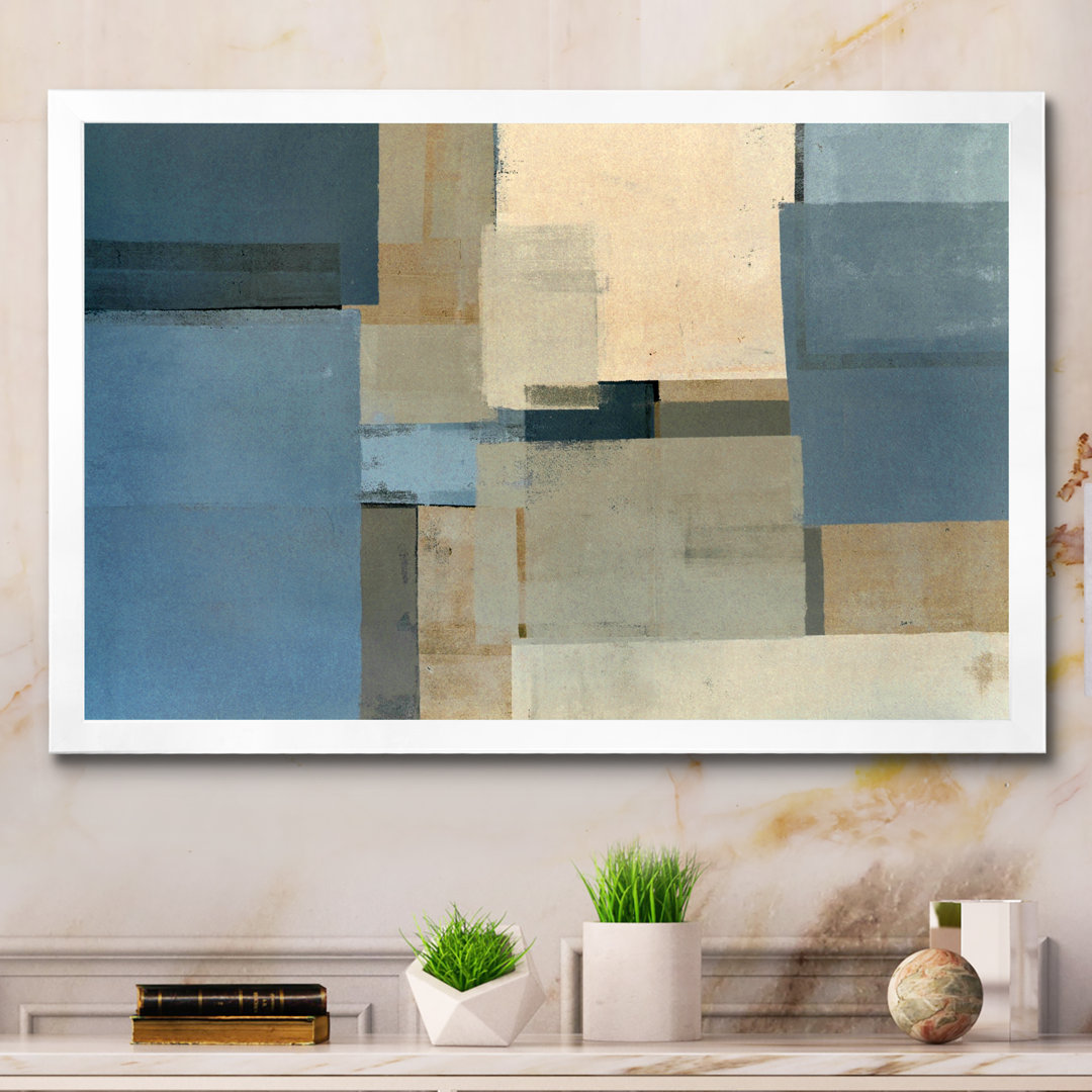 Blue Meets Brown Abstract Art - Picture Frame Print on Canvas Wrought Studio™ 