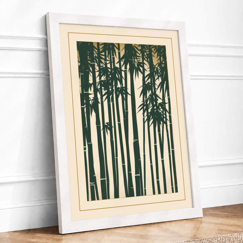Bamboo Grove Japandi - Framed Print, A1 - 84.1 x 59.4 cm, White