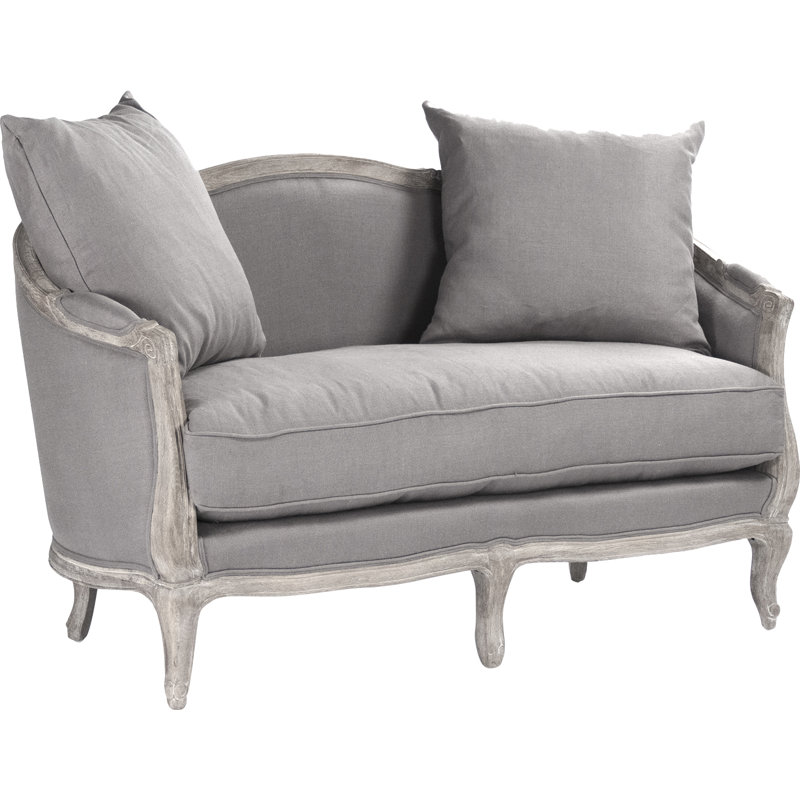 Gracia Upholstered 61'' Loveseat, Gray Linen