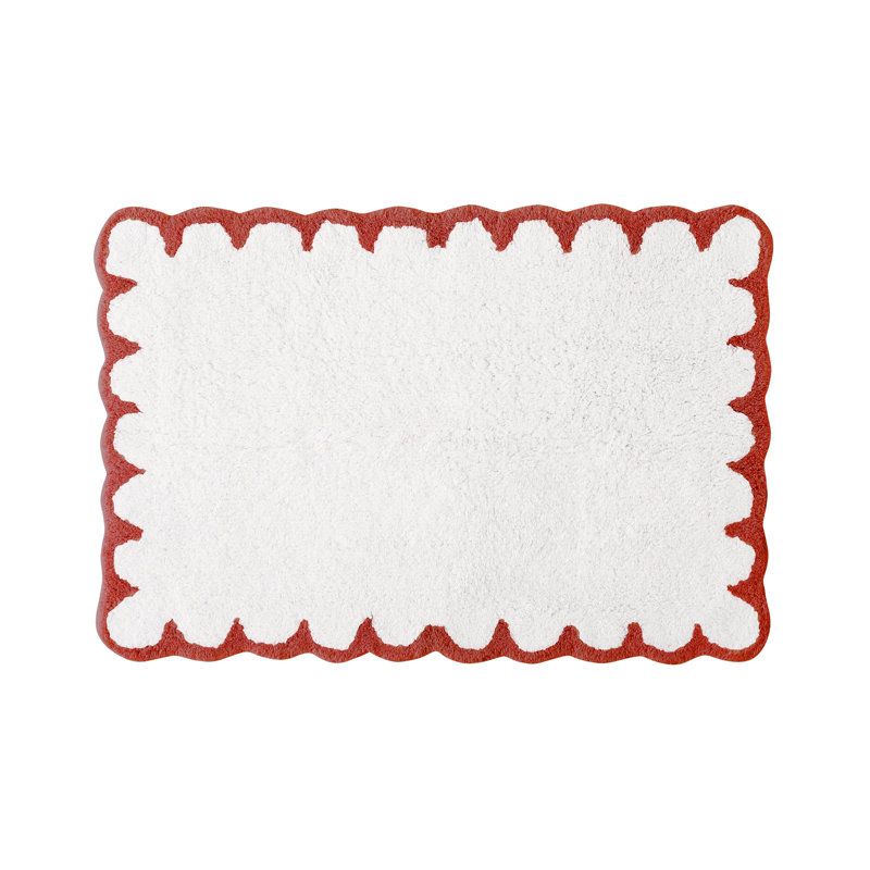 Tapis pour salle de bain Peri Home Scallop , Rouge