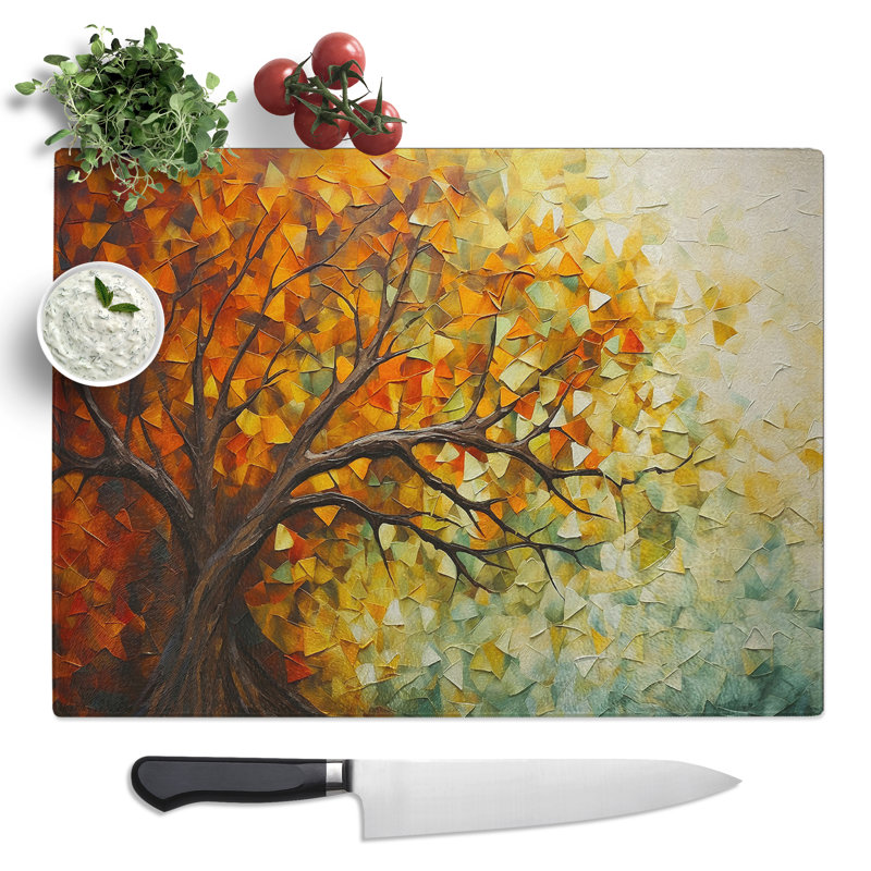 Tree Abstract  Glass Chopping Board