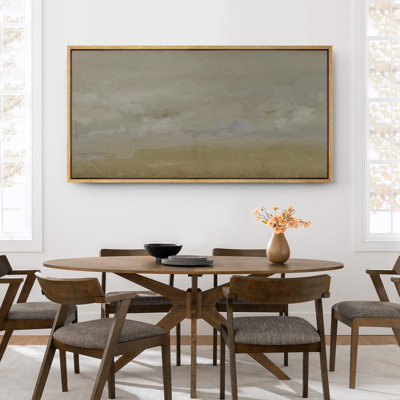 «Minimal Landscape Abstract Landscape Mist Ethereal Green Minimalist Vintage», reproduction sur toile