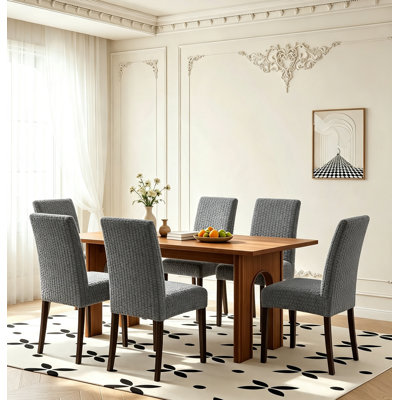 Housse pour chaise de salle à manger, extensible, lavable, housse de chaise, ensemble de 6