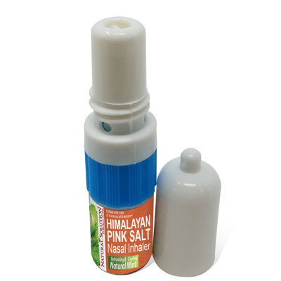 Natural Solution Pink Salt Aromatherapy Nasal Inhaler with Cooling Mint Essential Oils