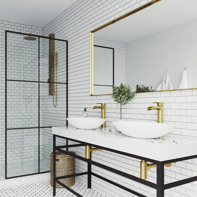 Niko 11" H Single Handle Vessel Sink Bathroom Faucet  with Pop-up Drain, Without Pop-Up Drain, Matte Gold