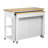 47 Inch Kitchen Island With Extendable Dining Table, Rubber Wood Veneer Kitchen Table With Internal Storage Rack, Power Outlet, Kitchen Island With Storage 2 Drawers 2 Cabinet,White-1348305475
