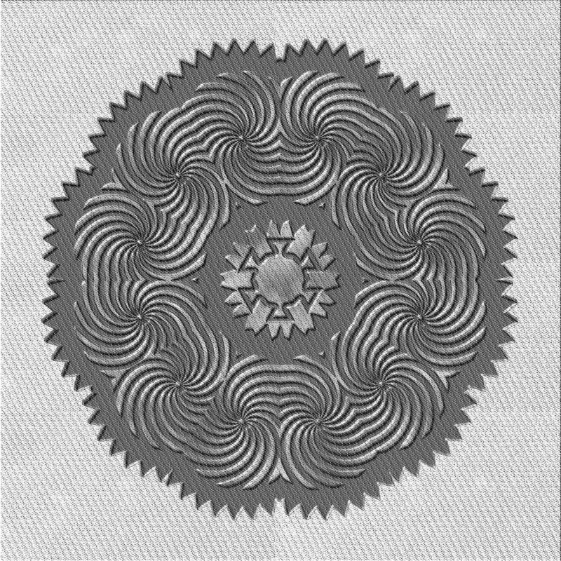 Tapis 100% à motifs lavables à la machine 2989PAT3716GRY, Carré 5 pi