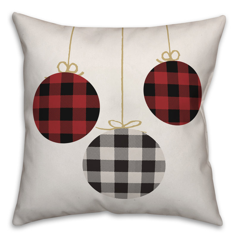 Housse de coussin Christmas Ornaments, Polyester/ Bourre en polyester, 16 po x 1 po