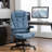 High Back Vibration Massage Office Chair with 6 Vibration Points, Heated Reclining PU Leather Computer Chair with Armrest and Remote, Blue