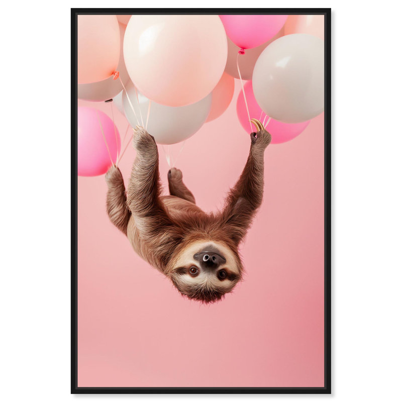 «Joyful Soar», art mural rose sur toile par Dakota Fields, Cadre noir, H 16 po x l 11 po