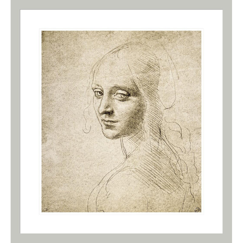 «Study for the Head of a Girl» par Leonardo Da Vinci, impression giclée encadrée, 25.8" H x 23.5" W