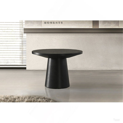 22 po Table d'appoint ronde en bois avec table basse et base piédestal