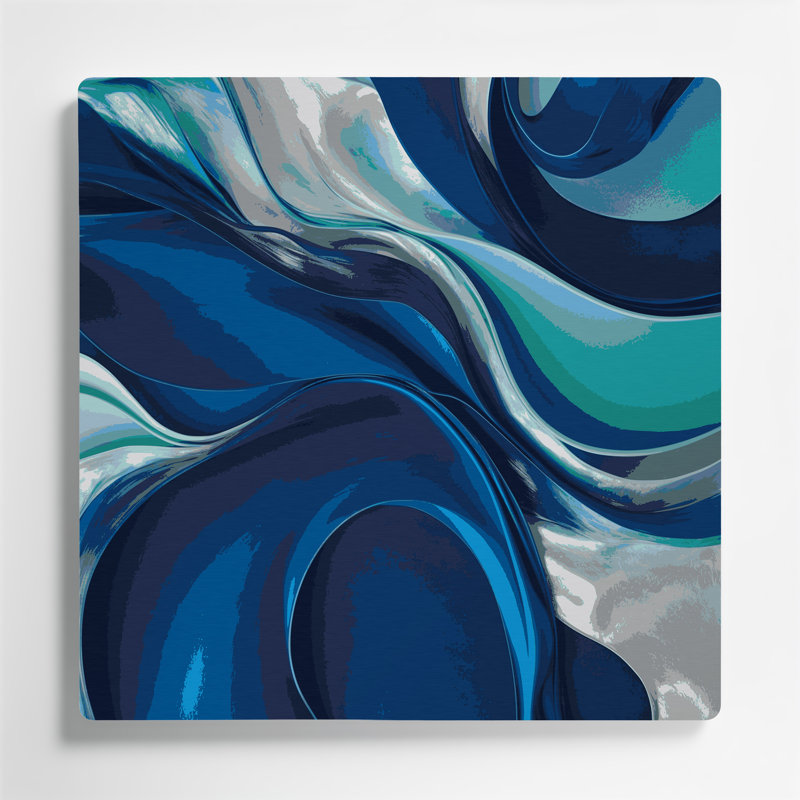 Lyrical Abstraction 83 Blue Metal Wall Art, 16" H x 16" W