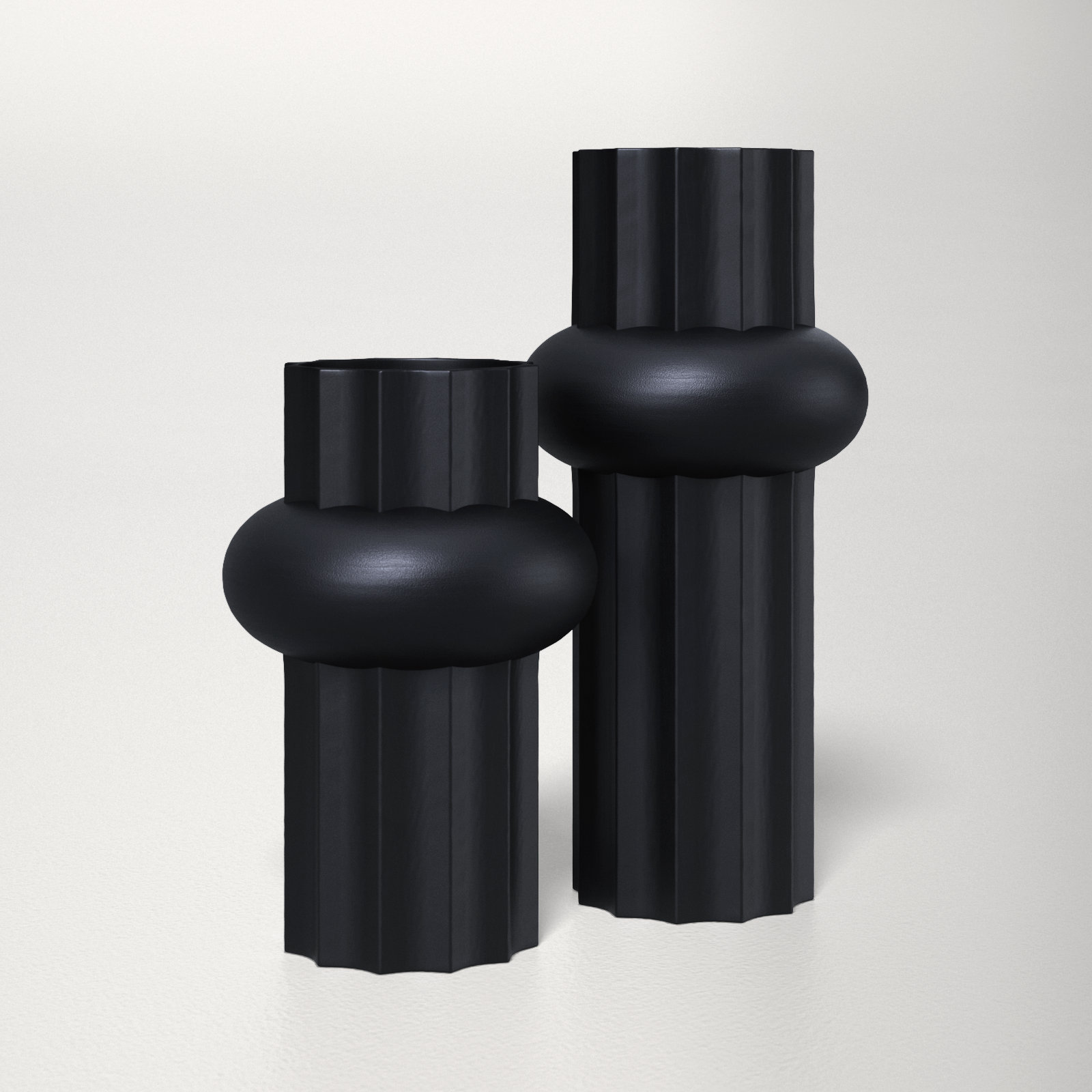 Keita Handmade Ceramic Table Vase, Antique Black