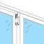 Blanc, porte de patio coulissante à clé avec serrure à verrou (paquet de 1)