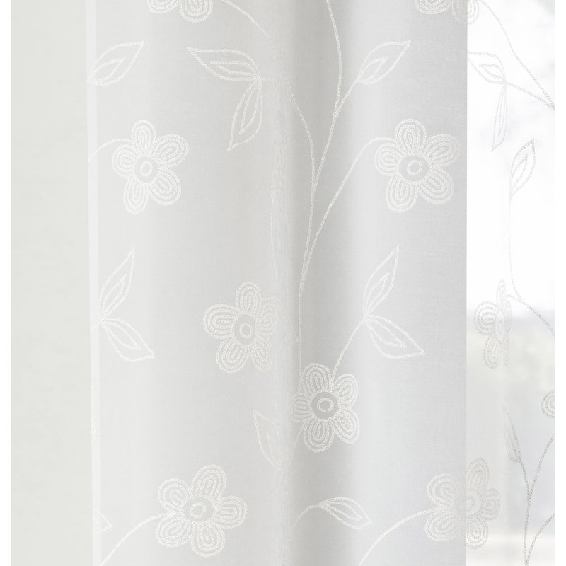 Roanoke Sheer Curtain Pair, 140cm Width x 183cm Drop, White