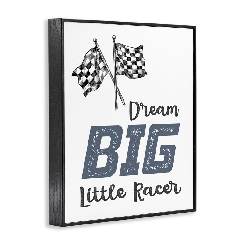«Dream Big Little Racer», estampe numérique, design par Christine Simpson Art, H 20 po x l 16 po, Giclée encadrée noir minuit