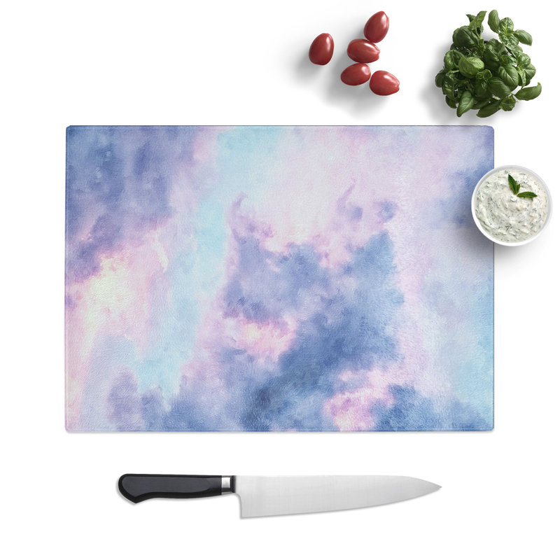 Tempered Glass the Purple Clouds Chopping Board, 28.5 cm x 39 cm