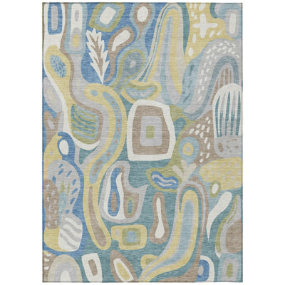 Machine Washable Indoor/Outdoor Chantille ACN2488 Mid-Century Modern Rug