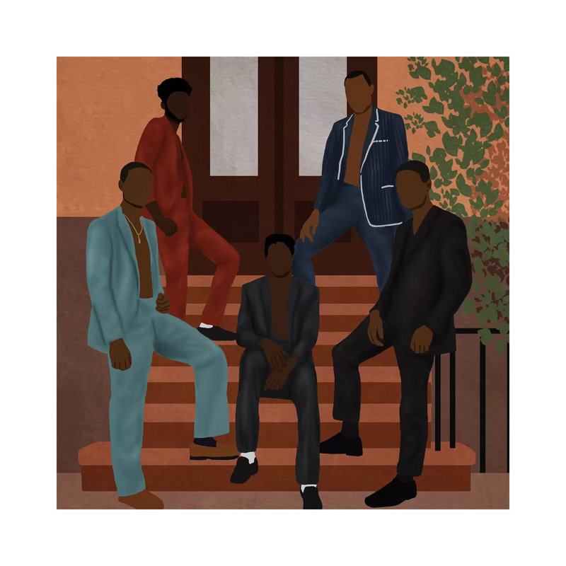 The Colour Is Black by Sarah Dahir - Painting on Canvas, 30.48 cm H x 30.48 cm W, Wrapped Canvas