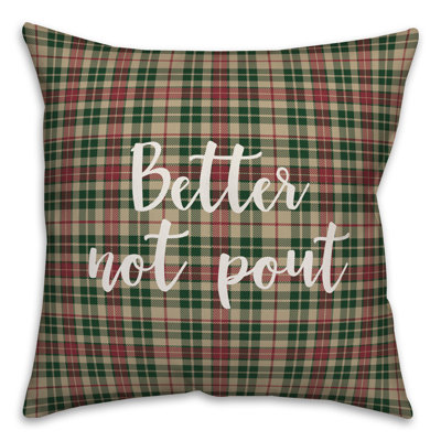  Coussin Better Not Pout in Tartan