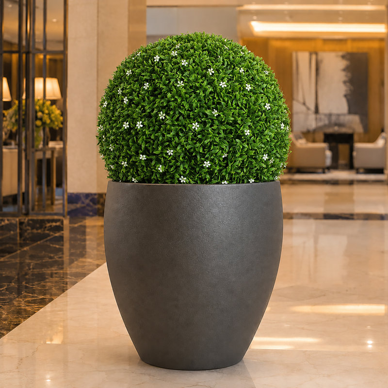19'' Faux Flowering Topiary, 4