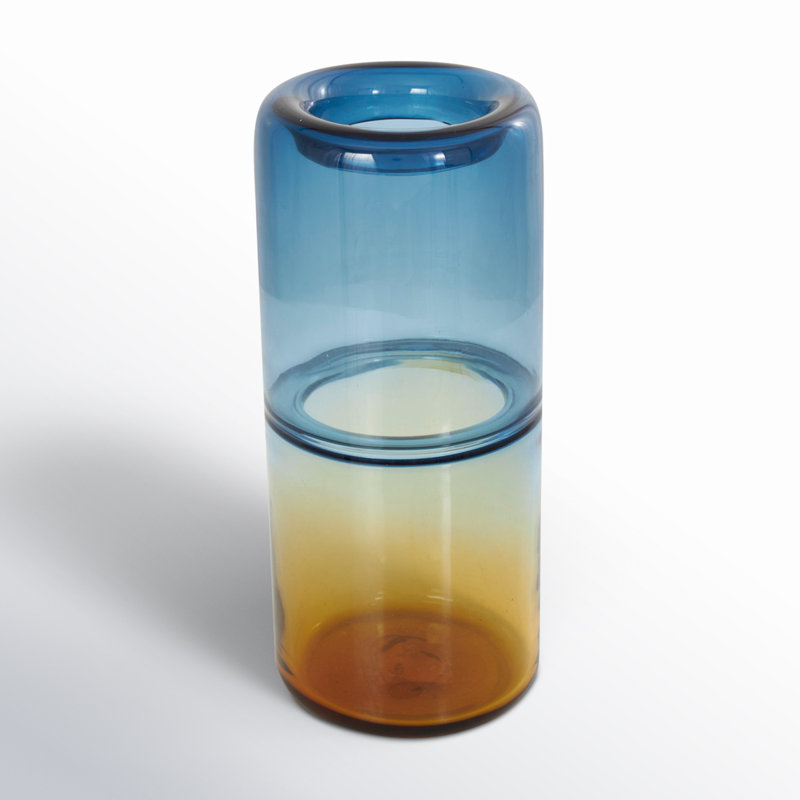 Versailles Handmade Glass Table Vase, 12.85" H x 5.8" W x 5.8" D